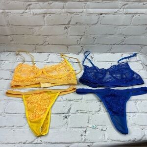 NWOT set of two wireless bra and thong panty set